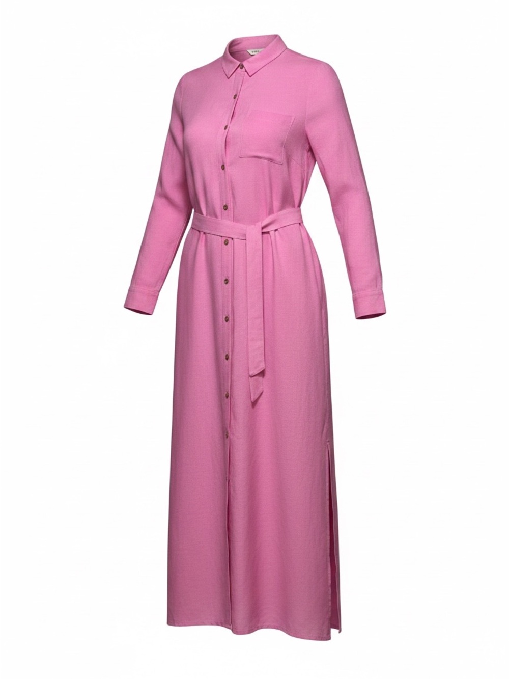 LOFT Linen Blend Maxi Pocket Button Down Shirtdress Pink Women Sz 6